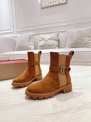 Colestore Louboutin CL Chelsea Booty Lug Low boots - Suede - Brown - Women