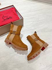 Colestore Louboutin CL Chelsea Booty Lug Low boots - Suede - Brown - Women - 5