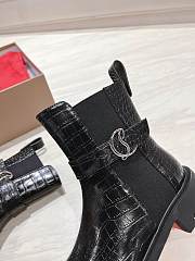 Colestore Louboutin CL Chelsea Booty Lug Low boots - Crocodile leather - Black - Women - 3