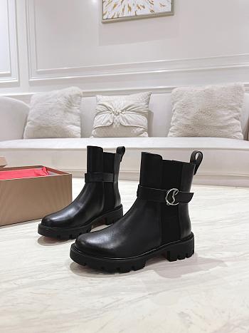 Colestore Louboutin CL Chelsea Booty Lug Low boots - Calf leather - Black - Women