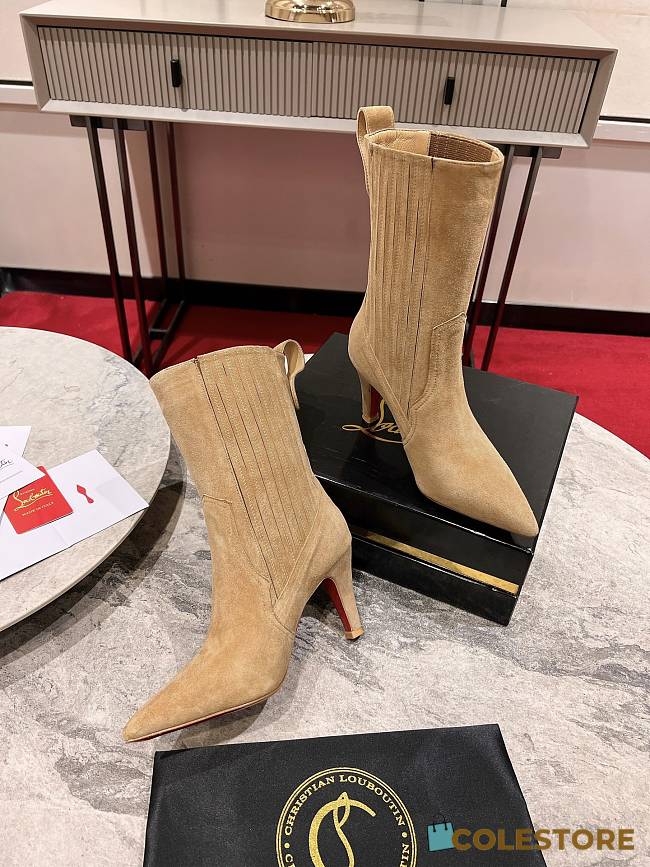 Colestore Louboutin Santigag 85 mm Low Boots - Veau velours - Lionne - Women  - 1
