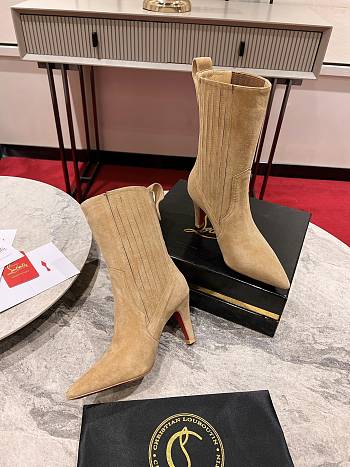 Colestore Louboutin Santigag 85 mm Low Boots - Veau velours - Lionne - Women 
