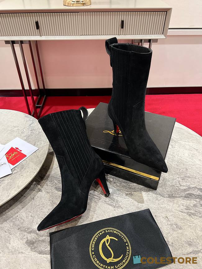 Colestore Louboutin Santigag 85 mm Low Boots - Veau velours - Black - Women - 1