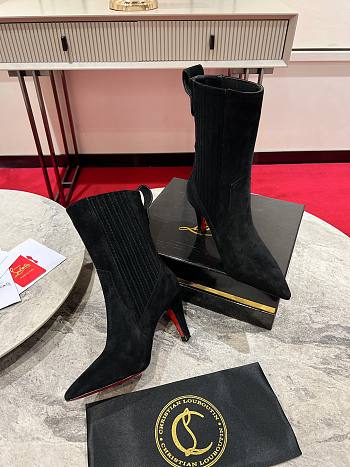 Colestore Louboutin Santigag 85 mm Low Boots - Veau velours - Black - Women