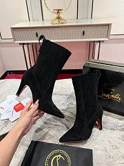 Colestore Louboutin Santigag 85 mm Low Boots - Veau velours - Black - Women - 6