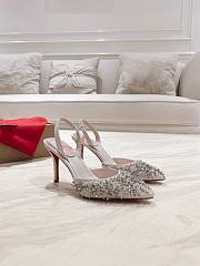 Colestore Christian Louboutin Queenissima Embellished Sole-Lyst 85mm Slingback Pumps White - 2