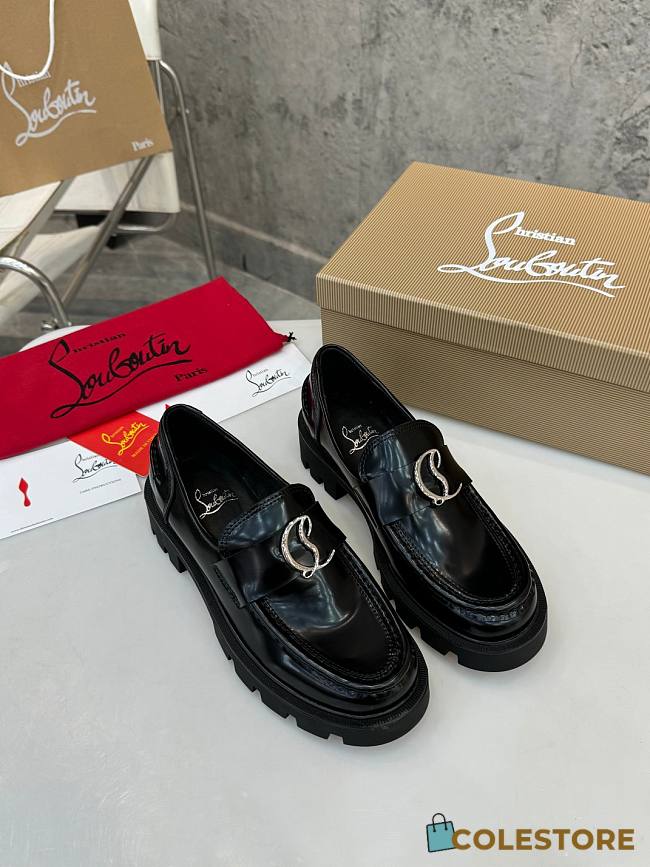 Colestore Louboutin CL Moc Lug Loafers - Abrasivato calf leather - Black - Women  - 1