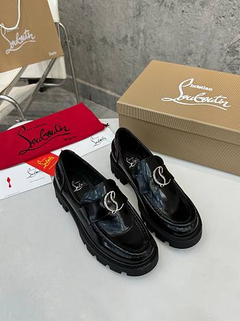 Colestore Louboutin CL Moc Lug Loafers - Abrasivato calf leather - Black - Women 
