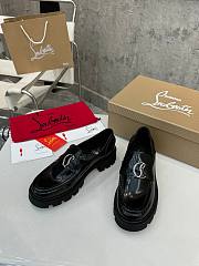 Colestore Louboutin CL Moc Lug Loafers - Abrasivato calf leather - Black - Women  - 3