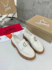 Colestore Louboutin CL Moc Lug Loafers - Abrasivato calf leather - White - Women - 1
