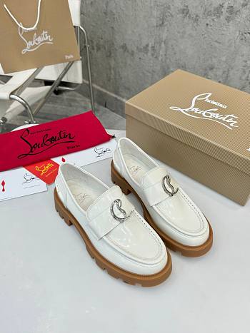 Colestore Louboutin CL Moc Lug Loafers - Abrasivato calf leather - White - Women