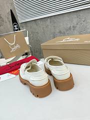 Colestore Louboutin CL Moc Lug Loafers - Abrasivato calf leather - White - Women - 6