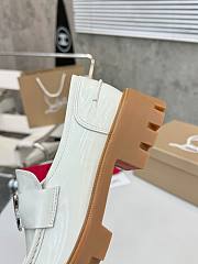 Colestore Louboutin CL Moc Lug Loafers - Abrasivato calf leather - White - Women - 5