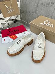 Colestore Louboutin CL Moc Lug Loafers - Abrasivato calf leather - White - Women - 2