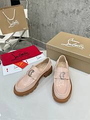 Colestore Louboutin CL Moc Lug Loafers - Abrasivato calf leather - Light Pink  - Women - 5