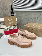Colestore Louboutin CL Moc Lug Loafers - Abrasivato calf leather - Light Pink  - Women - 3