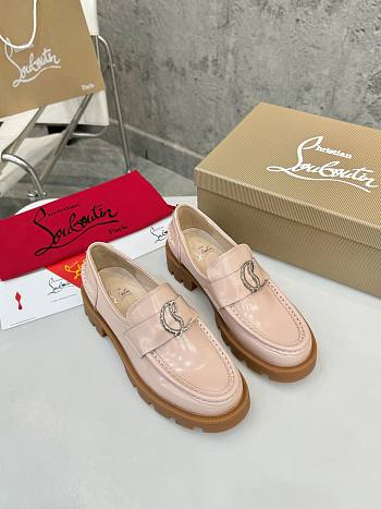 Colestore Louboutin CL Moc Lug Loafers - Abrasivato calf leather - Light Pink  - Women
