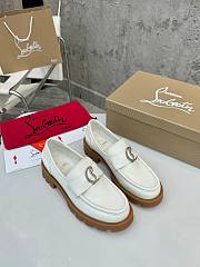 Colestore Louboutin CL Moc Lug Loafers - calf leather - White - Women - 1