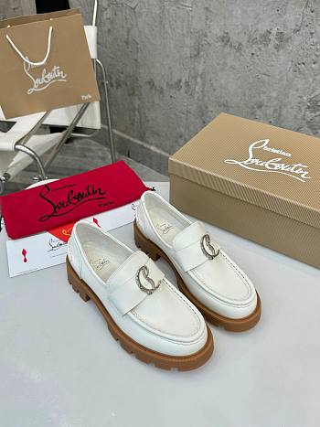 Colestore Louboutin CL Moc Lug Loafers - calf leather - White - Women