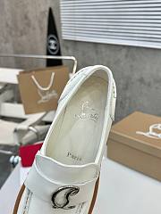 Colestore Louboutin CL Moc Lug Loafers - calf leather - White - Women - 2
