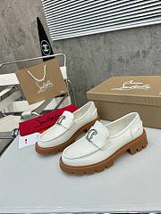 Colestore Louboutin CL Moc Lug Loafers - calf leather - White - Women - 6