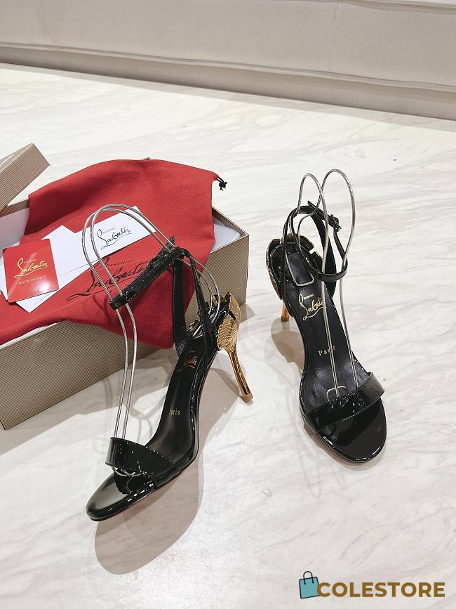 Colestore Christian Louboutin Ginko Girl 85mm Sandals Black Shiny - 1