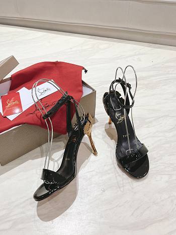 Colestore Christian Louboutin Ginko Girl 85mm Sandals Black Shiny