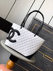 Colestore Chanel Cambon Large Tote Bag White 30x25x15cm - 1