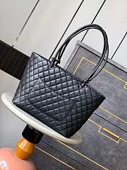Colestore Chanel Cambon Large Tote Bag Black 30x25x15cm - 3