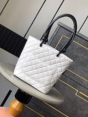 Colestore Chanel Cambon Medium Tote Bag White 24x20x8cm - 3