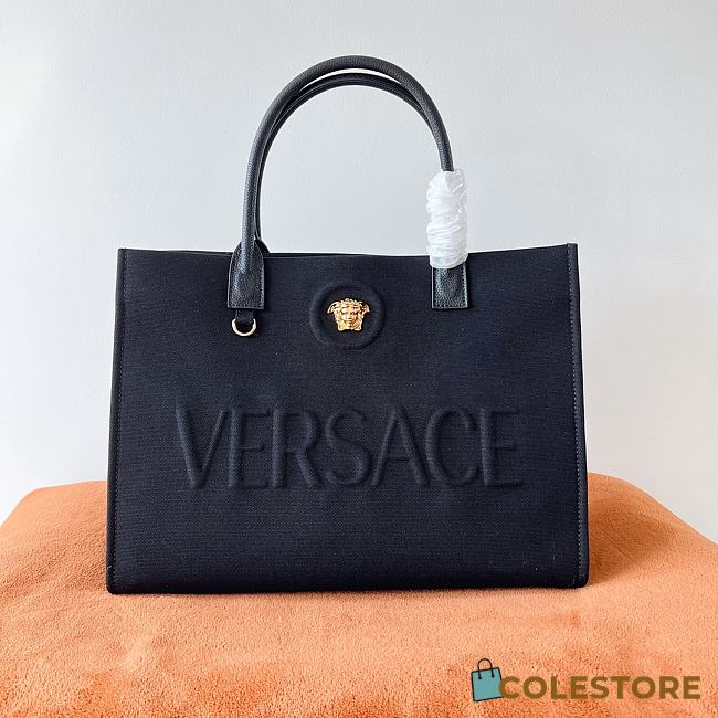Colestore Versace La Medusa Denim Large Tote Bag Black 40x16x29cm - 1