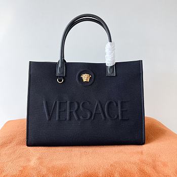 Colestore Versace La Medusa Denim Large Tote Bag Black 40x16x29cm