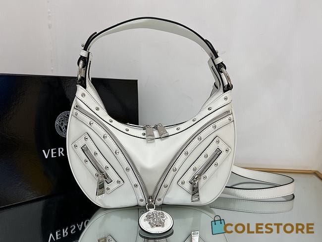 Colestore Versace Repeat Hobo Bag Rockstud White 29 x 5 x 18cm - 1