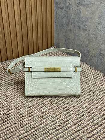 Colestore YSL Saint Laurent Ysl Manhattan Bag Crocodile Leather White 29x20x7.5cm