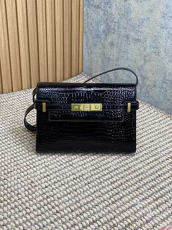 Colestore YSL Saint Laurent Ysl Manhattan Bag Crocodile Leather Black 24x6x17.5cm