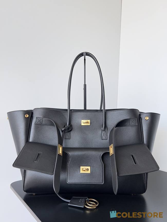Colestore Balenciaga Women's Bel Air Xl Carry All Bag Black 25.9x28.9x16cm - 1