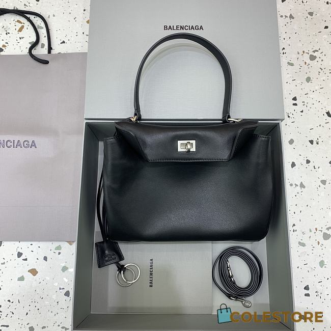 Colestore Balenciaga Women's Medium Rodeo Leather Handbag Silver Hardware Black 29x20x10cm - 1
