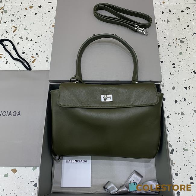 Colestore Balenciaga Women's Medium Rodeo Leather Handbag Olive 29x20x10cm - 1