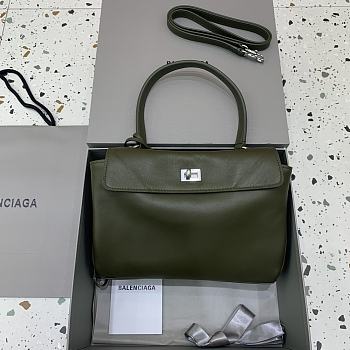 Colestore Balenciaga Women's Medium Rodeo Leather Handbag Olive 29x20x10cm