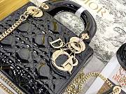 Colestore Dior Lady Dior Black Shiny Gold Hardware 17×7×15 cm - 6