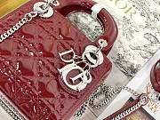 Colestore Dior Lady Dior Rouge Shiny Silver Hardware 17×7×15 cm - 4