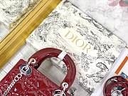 Colestore Dior Lady Dior Rouge Shiny Silver Hardware 17×7×15 cm - 3