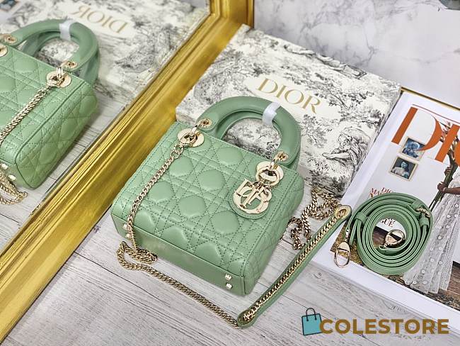 Colestore Dior Lady Dior Green Gold Hardware 17×7×15 cm - 1