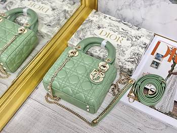 Colestore Dior Lady Dior Green Gold Hardware 17×7×15 cm