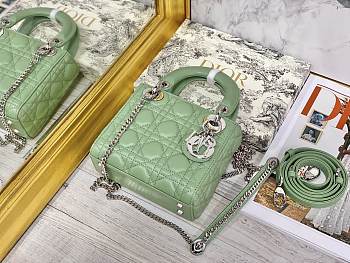 Colestore Dior Lady Dior Green Silver Hardware 17×7×15 cm
