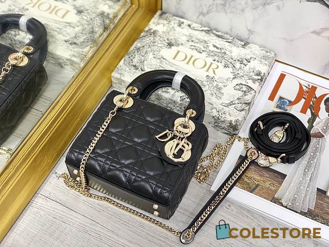 Colestore Dior Lady Dior Black Gold Hardwware 17×7×15 cm - 1