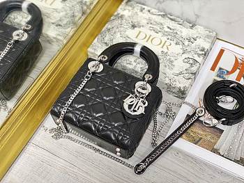 Colestore Dior Lady Dior Black Silver Hardware 17×7×15 cm
