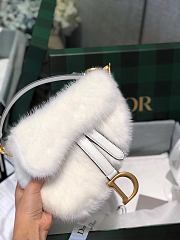 Colestore Dior Saddle Bag White Fur  - 3