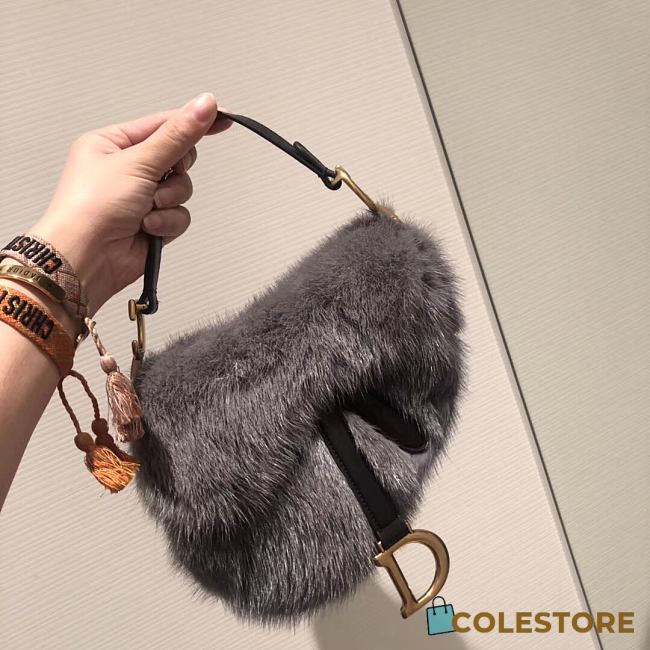 Colestore Dior Saddle Bag Black Fur - 1