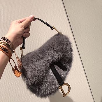 Colestore Dior Saddle Bag Black Fur